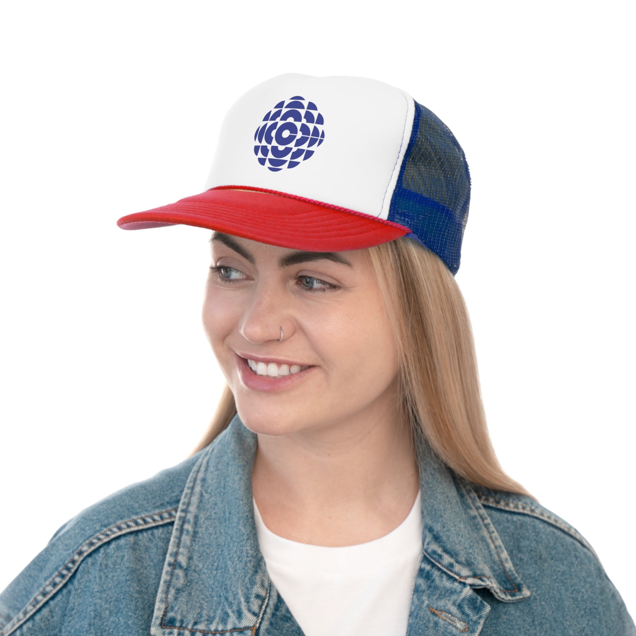 CBC 80's Retro Gem Logo Trucker Cap, Canadian Nostalgia, Officially Licensed CBC Trucker Hat