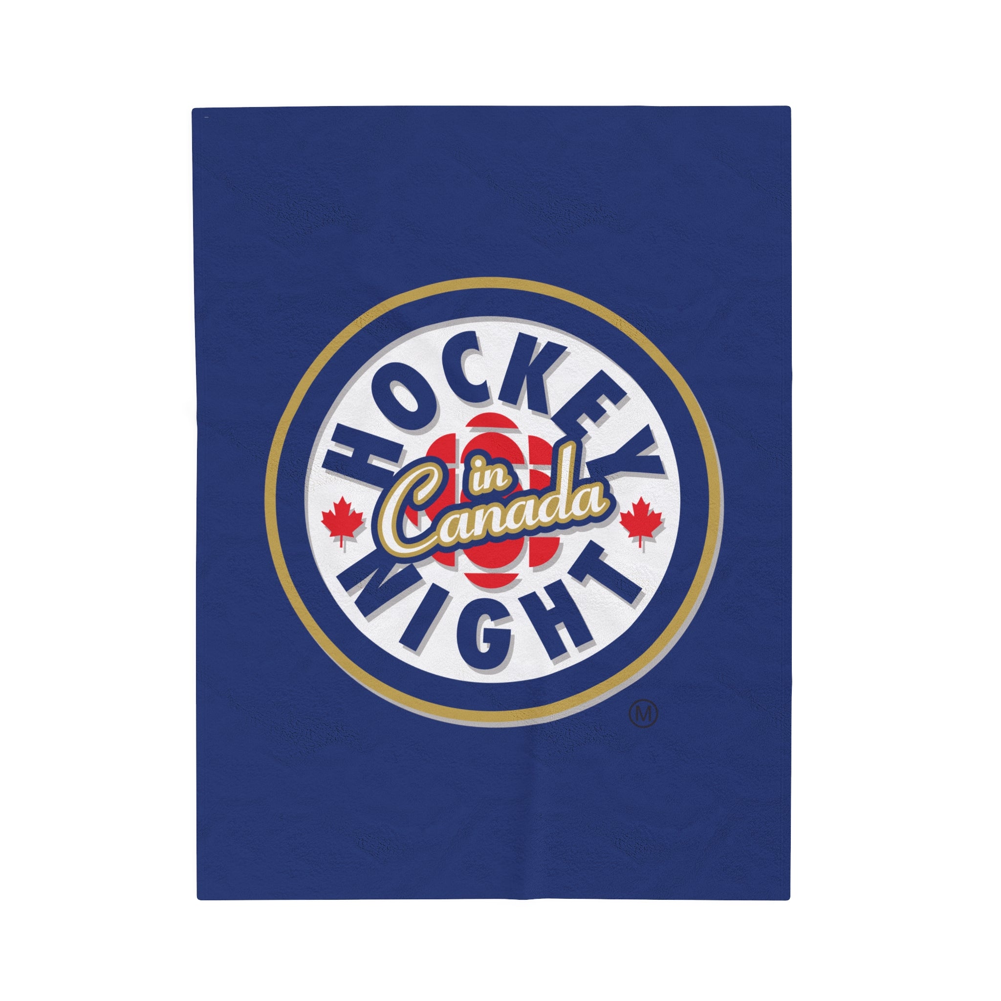 Hockey Night In Canada Blanket, HNIC- Licensed CBC, Blue Front/White Back Velveteen Plush Blanket