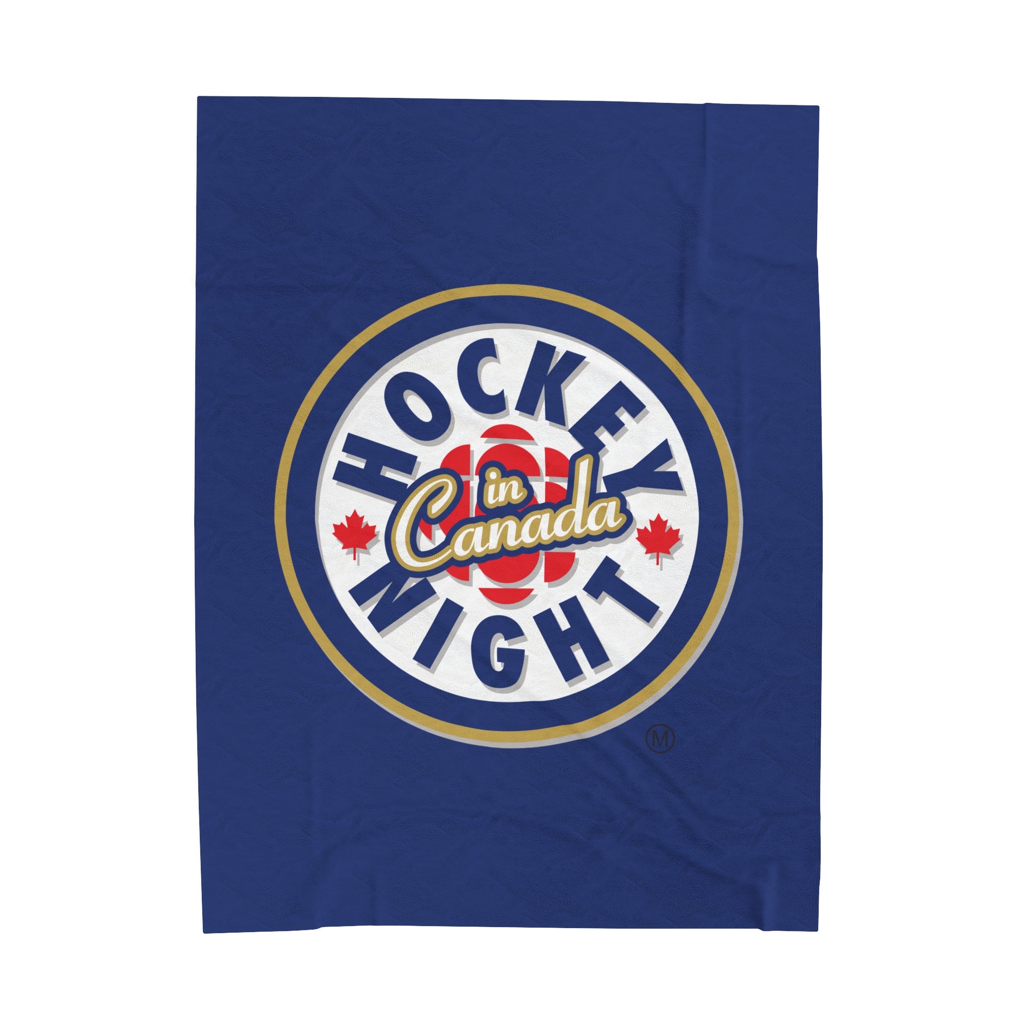 Hockey Night In Canada Blanket, HNIC- Licensed CBC, Blue Front/White Back Velveteen Plush Blanket