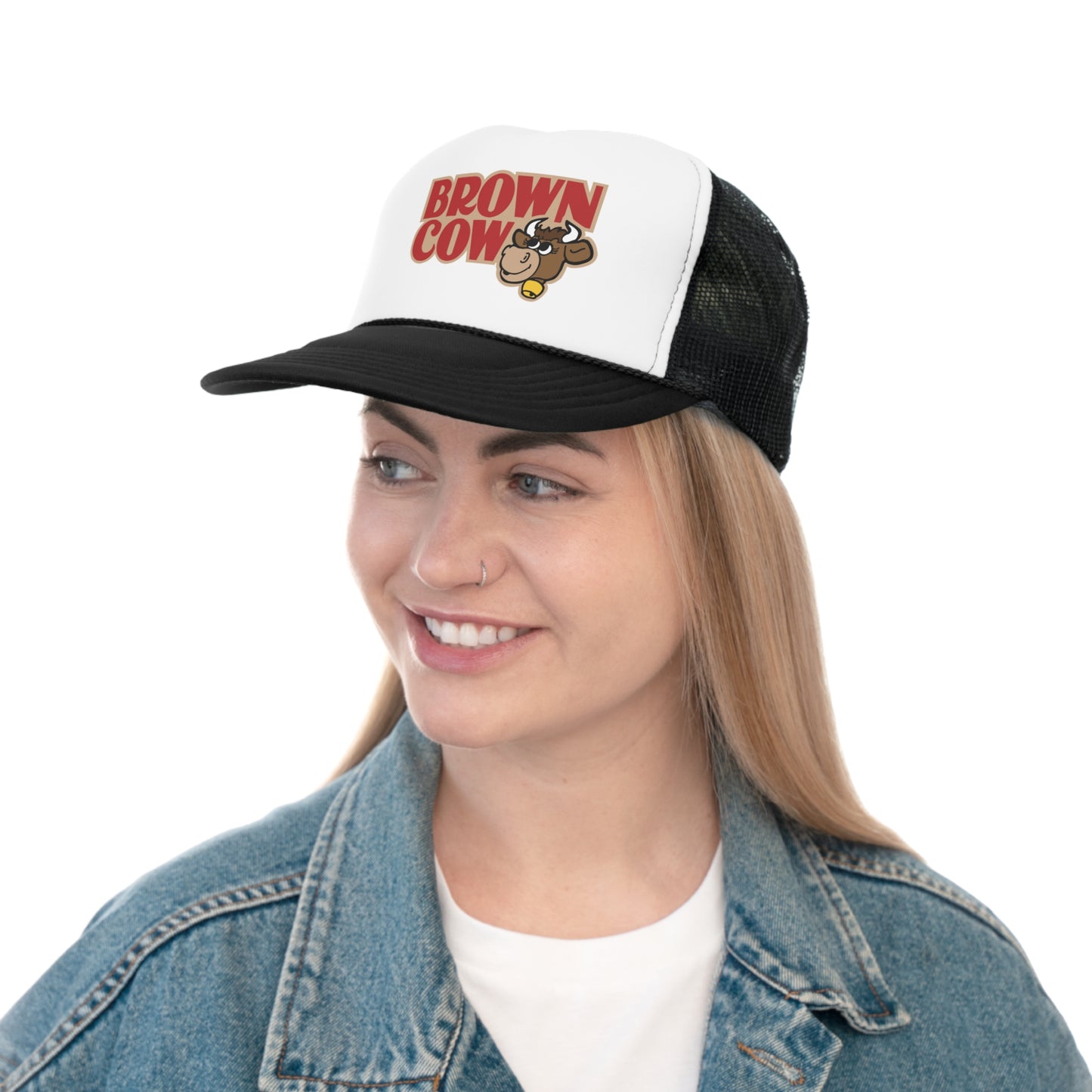 Brown Cow Chocolate Syrup Logo Canadian Nostalgia Trucker Cap