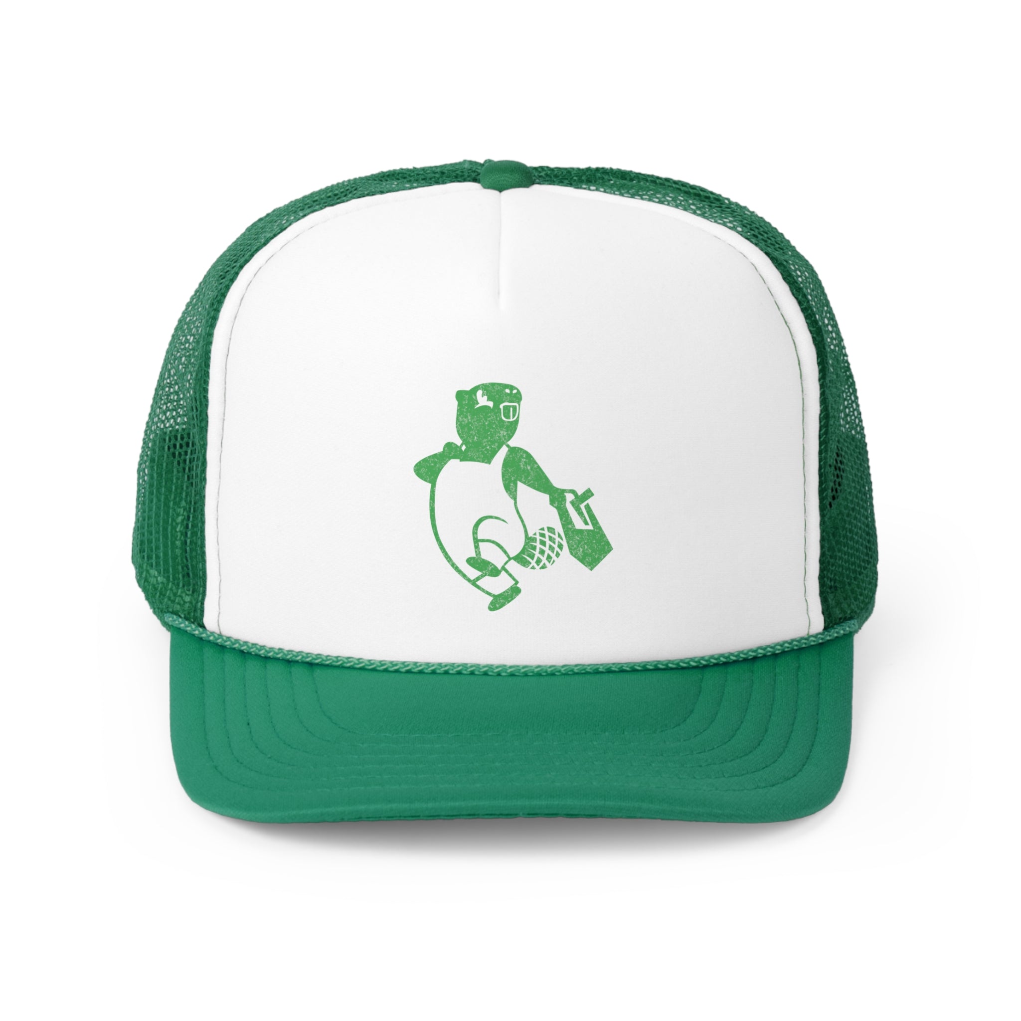 Joe Beaver Canadian Nostalgia Trucker Cap Green Logo Distressed