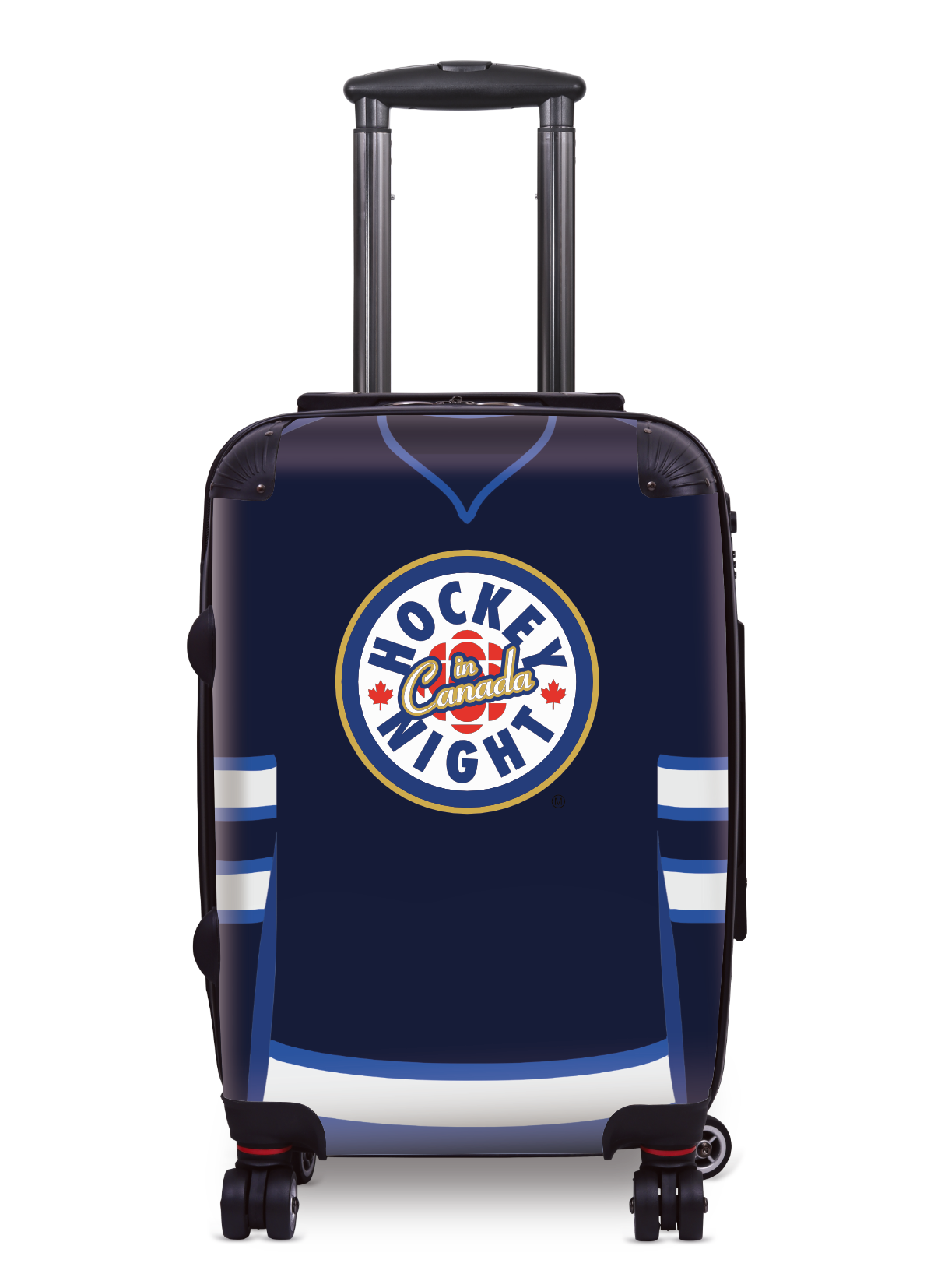 Hockey Night In Canada Luggage - Classic Logo and Blue Winnipeg Sweater Design Officially Licensed