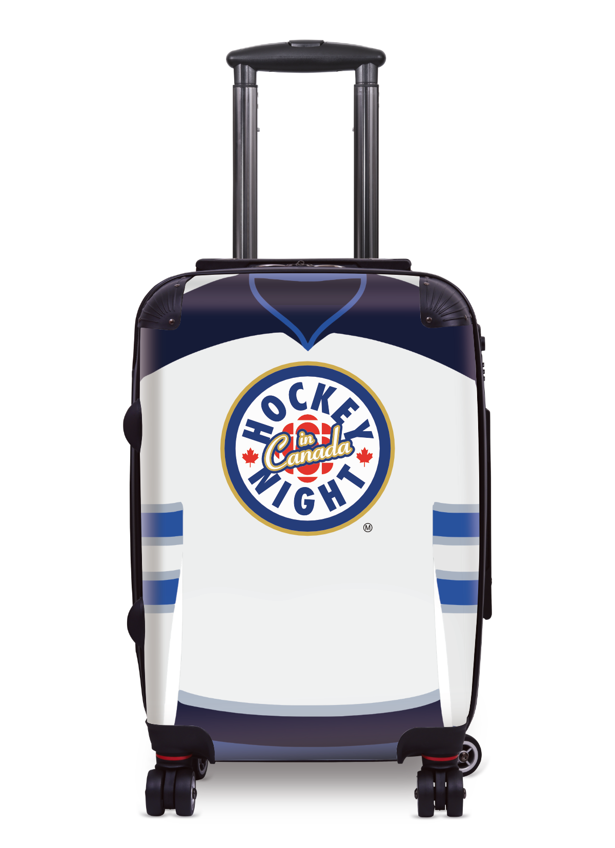 Hockey Night In Canada Luggage - Classic Logo and White Winnipeg Sweater Design Officially Licensed