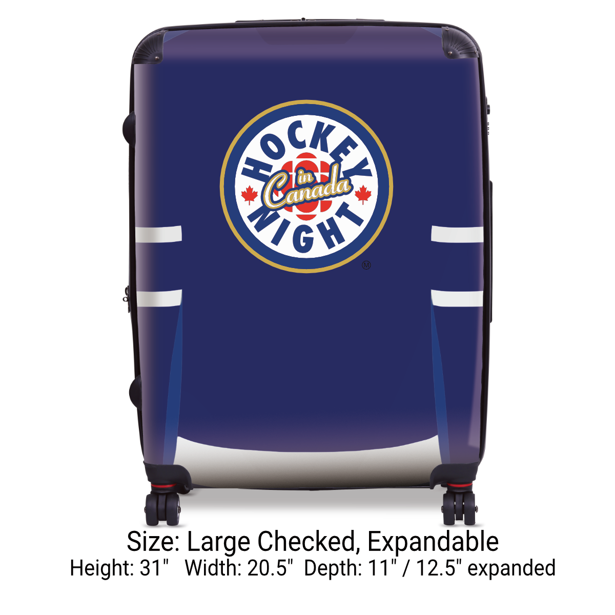 Hockey Night In Canada Luggage - Classic Logo and Blue Toronto Sweater Design Officially Licensed