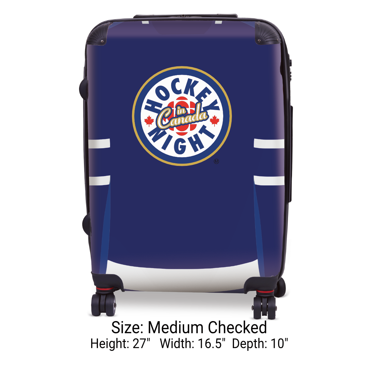 Hockey Night In Canada Luggage - Classic Logo and Blue Toronto Sweater Design Officially Licensed