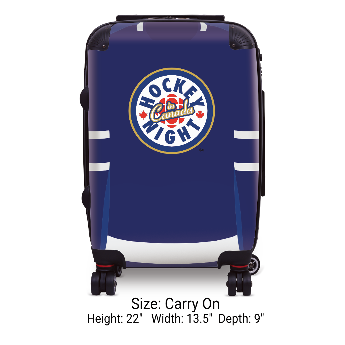 Hockey Night In Canada Luggage - Classic Logo and Blue Toronto Sweater Design Officially Licensed