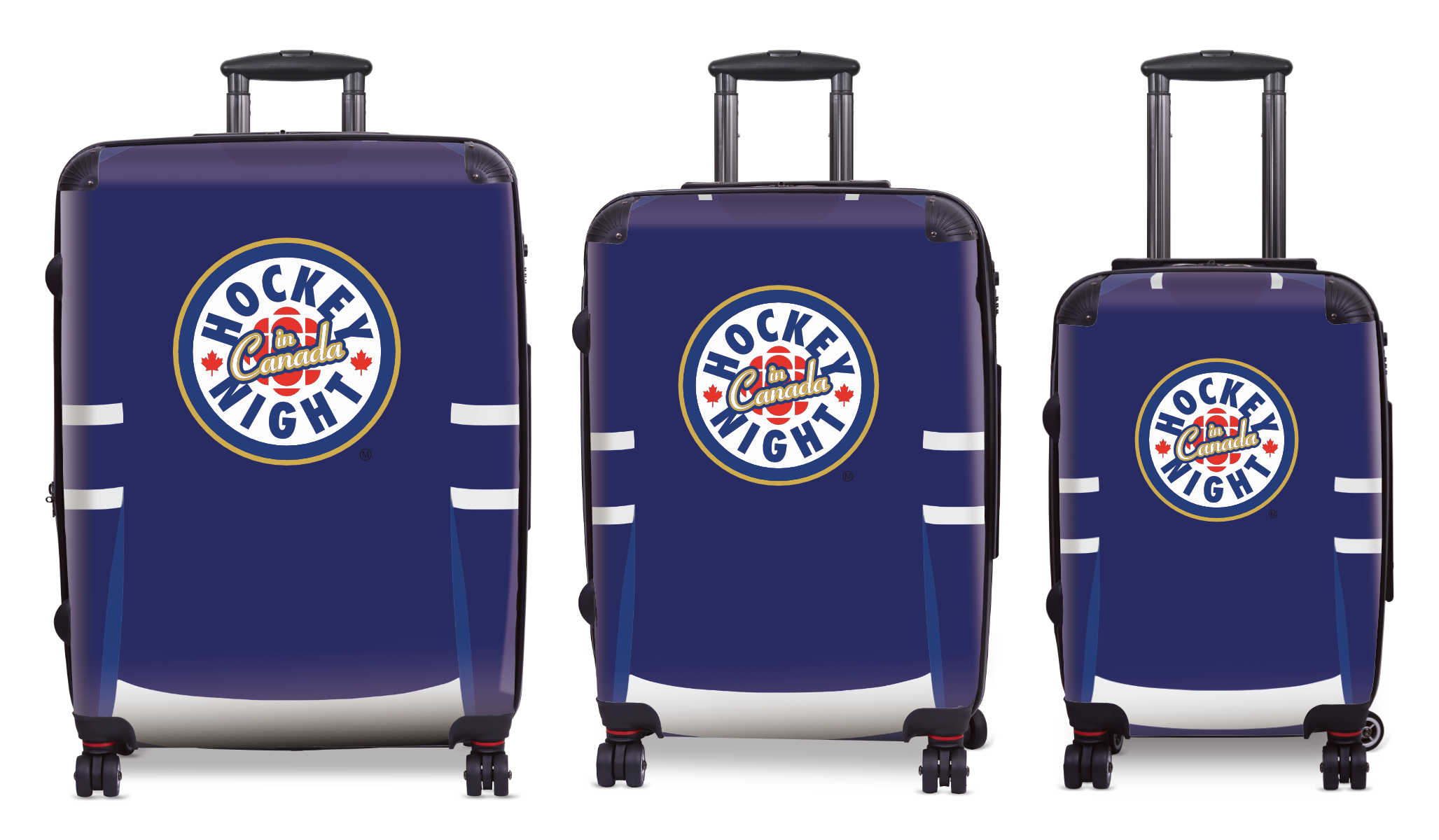 Hockey Night In Canada Luggage - Classic Logo and Blue Toronto Sweater Design Officially Licensed