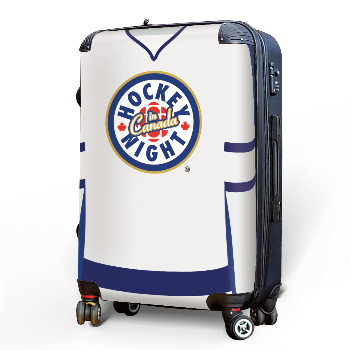 Hockey Night In Canada Luggage - Classic Logo and White Toronto Sweater Design Officially Licensed