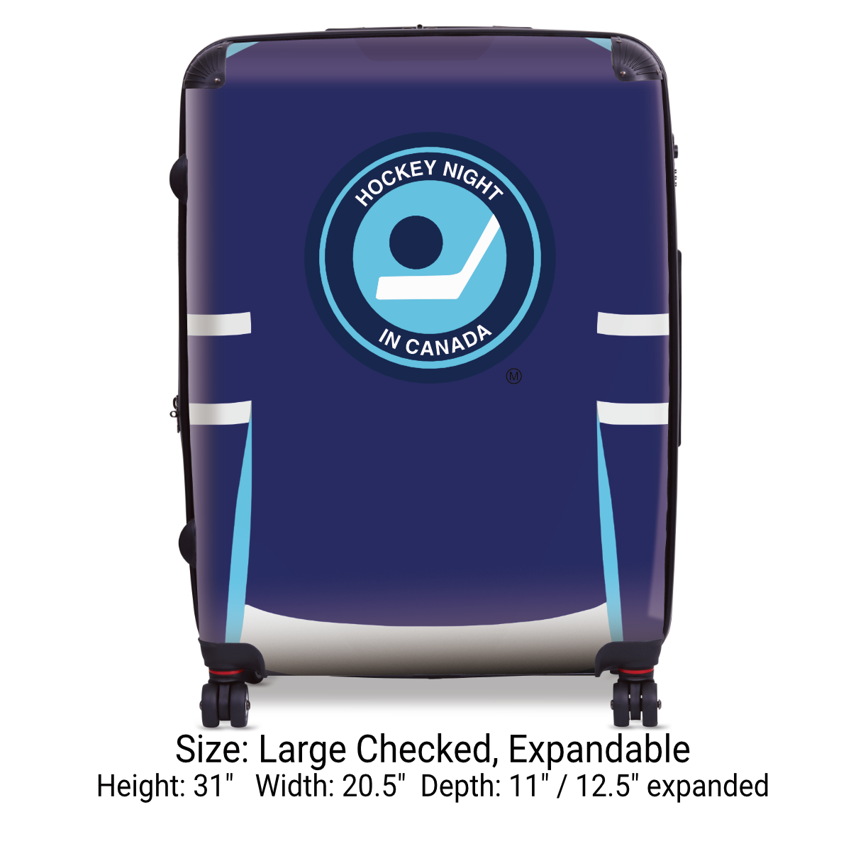 Hockey Night In Canada Luggage - Retro Logo and Blue Toronto Sweater Design Officially Licensed