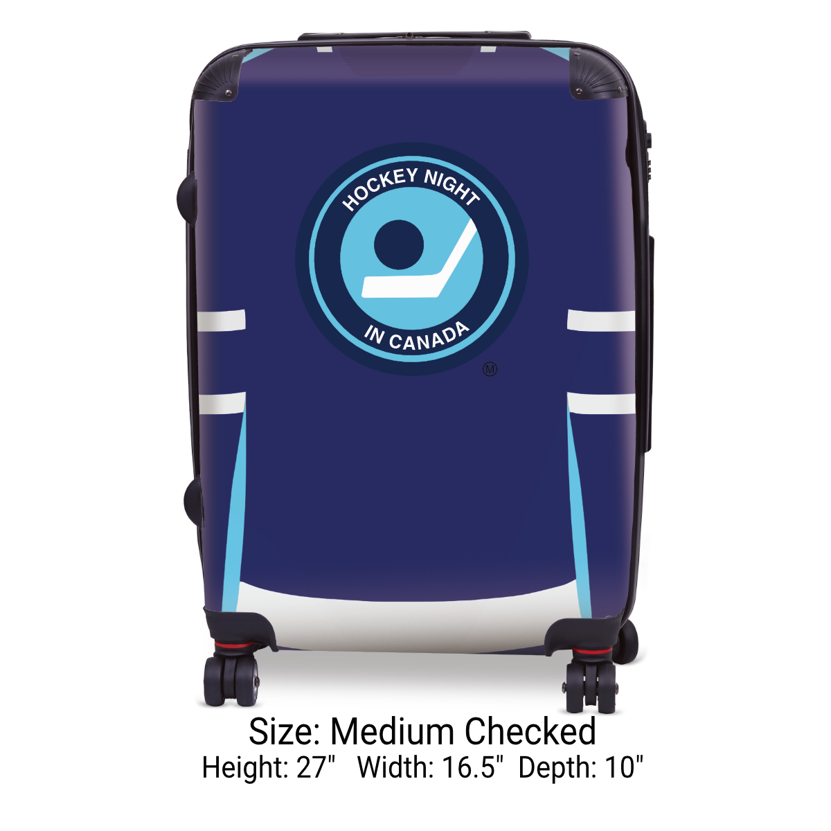 Hockey Night In Canada Luggage - Retro Logo and Blue Toronto Sweater Design Officially Licensed