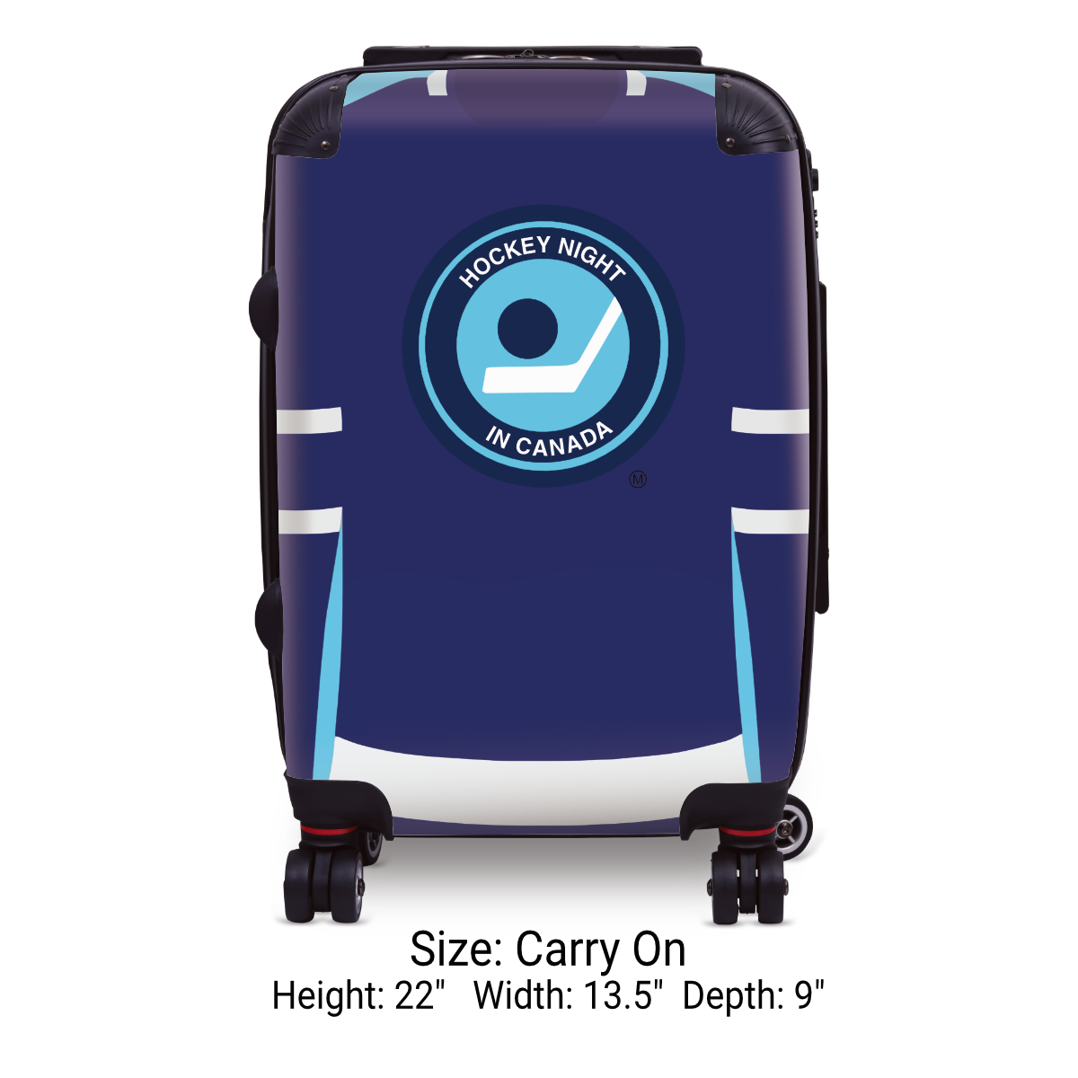 Hockey Night In Canada Luggage - Retro Logo and Blue Toronto Sweater Design Officially Licensed