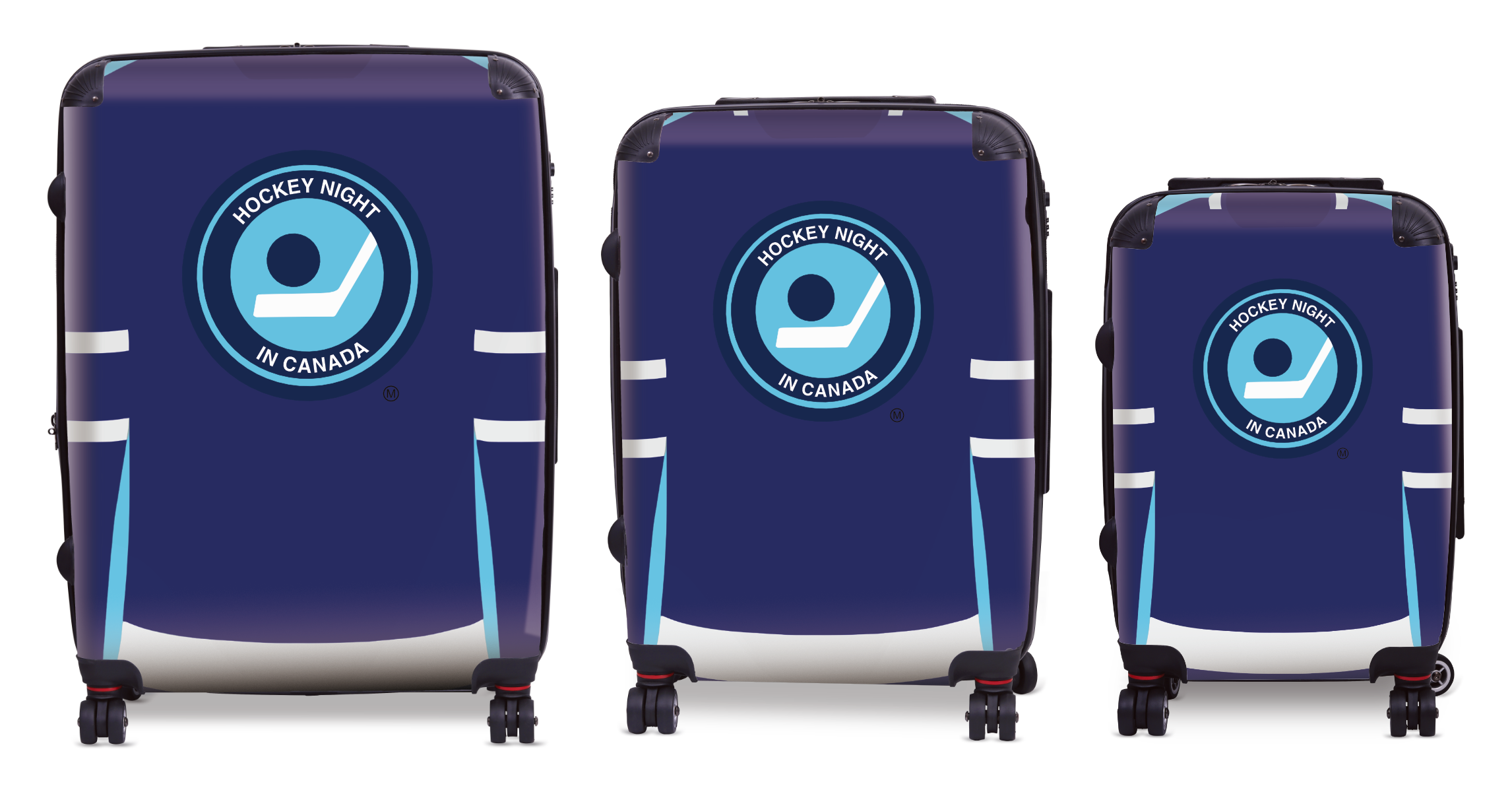 Hockey Night In Canada Luggage - Retro Logo and Blue Toronto Sweater Design Officially Licensed