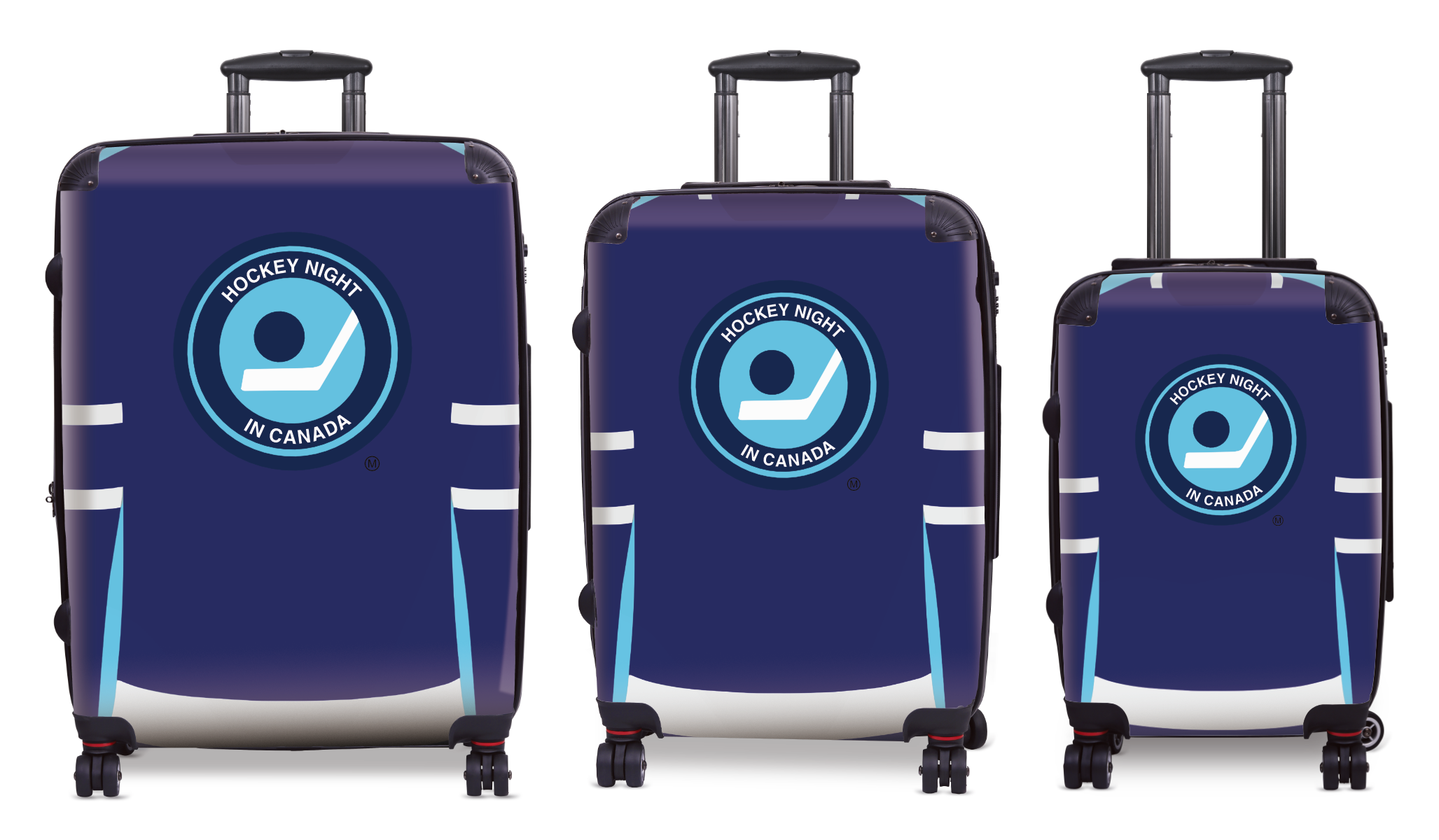 Hockey Night In Canada Luggage - Retro Logo and Blue Toronto Sweater Design Officially Licensed