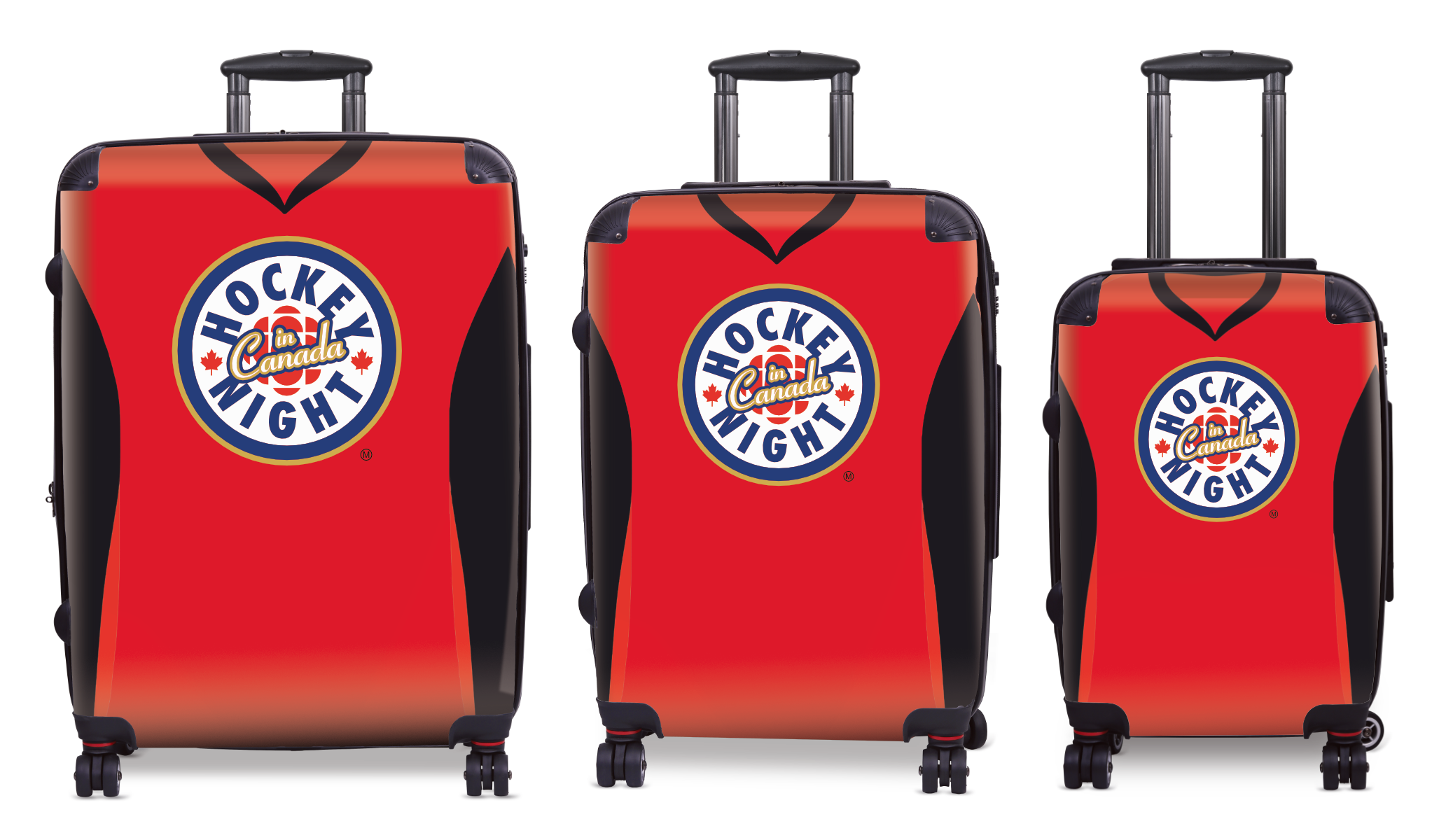 Hockey Night In Canada Luggage - Classic Logo and Red Ottawa Sweater Design Officially Licensed