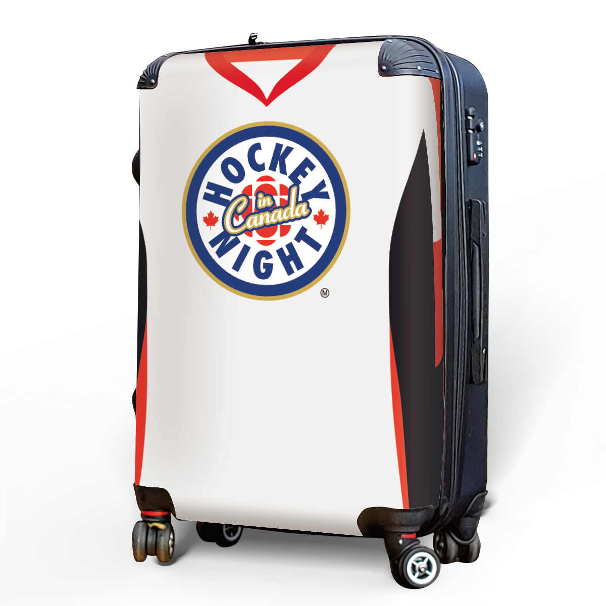 Hockey Night In Canada Luggage - Classic Logo and White Ottawa Sweater Design Officially Licensed