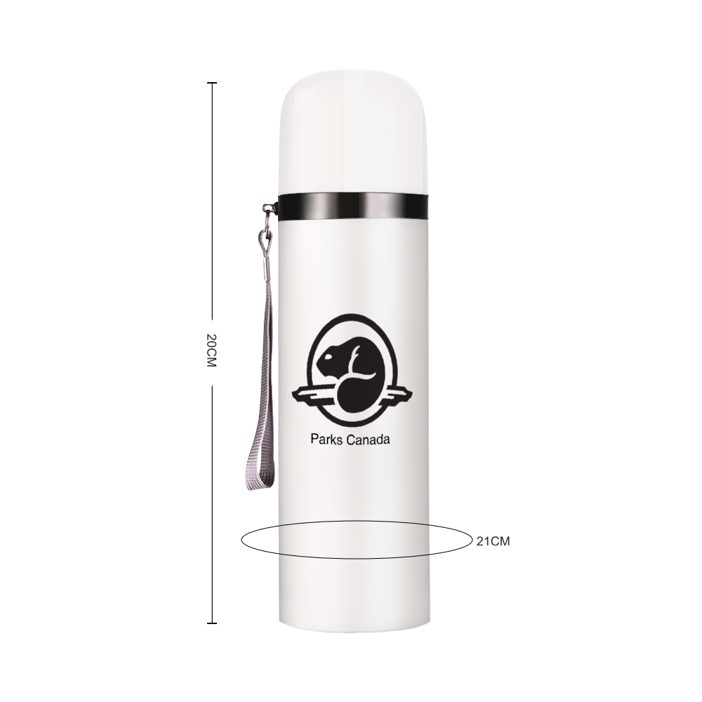 Parks Canada Drinkware White Stainless Steel Portable Vacuum Bottle12oz
