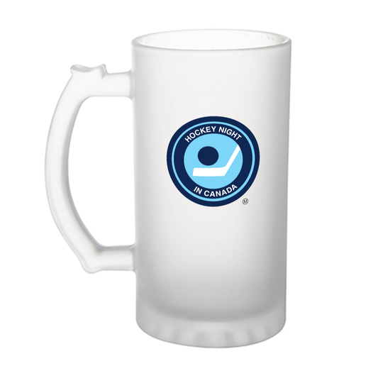 Retro Hockey Night In Canada Frosted Glass Beer Mug | Officially Licensed Product | 16oz Frosted Beer Mug