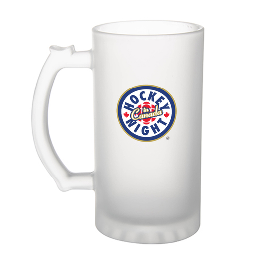 Hockey Night In Canada Frosted Glass Beer Mug | Officially Licensed Product | 16oz Frosted Beer Mug