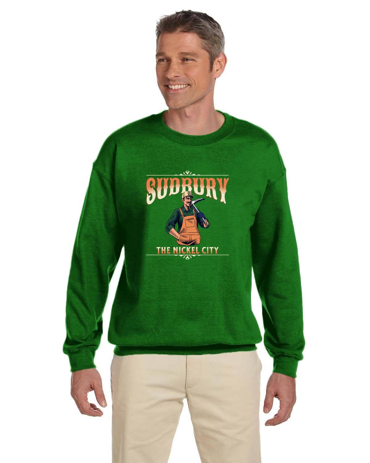 Canadian City Sweatshirt, Sudbury, Ontario, Miner Design, The Nickel City, Men's Sweatshirt S1