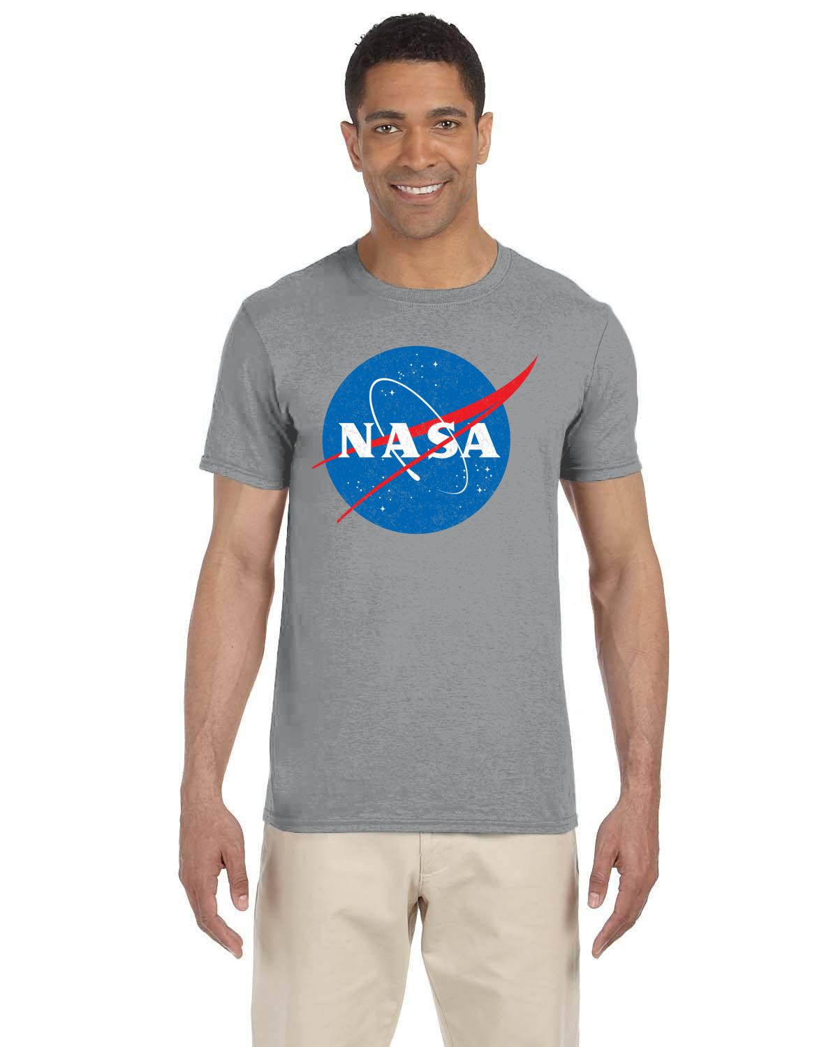 NASA Meatball Distressed Logo Men's T-Shirt: Official Space Agency Graphic Tee