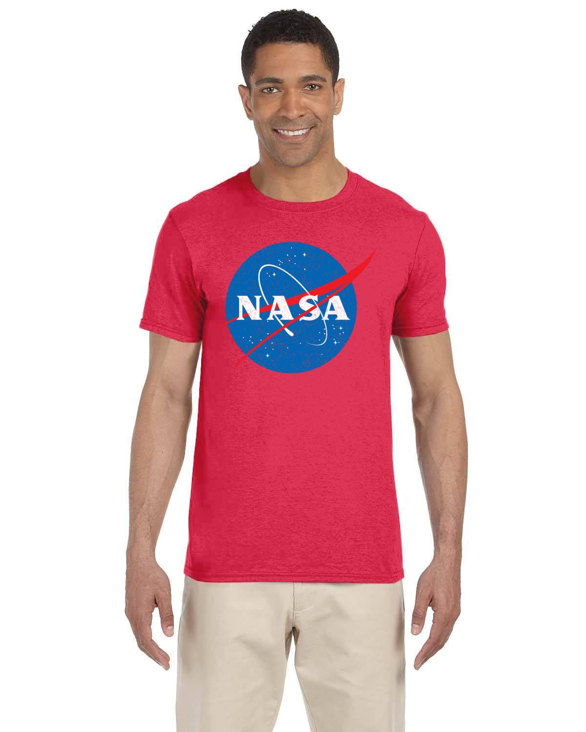 NASA Meatball Distressed Logo Men's T-Shirt: Official Space Agency Graphic Tee