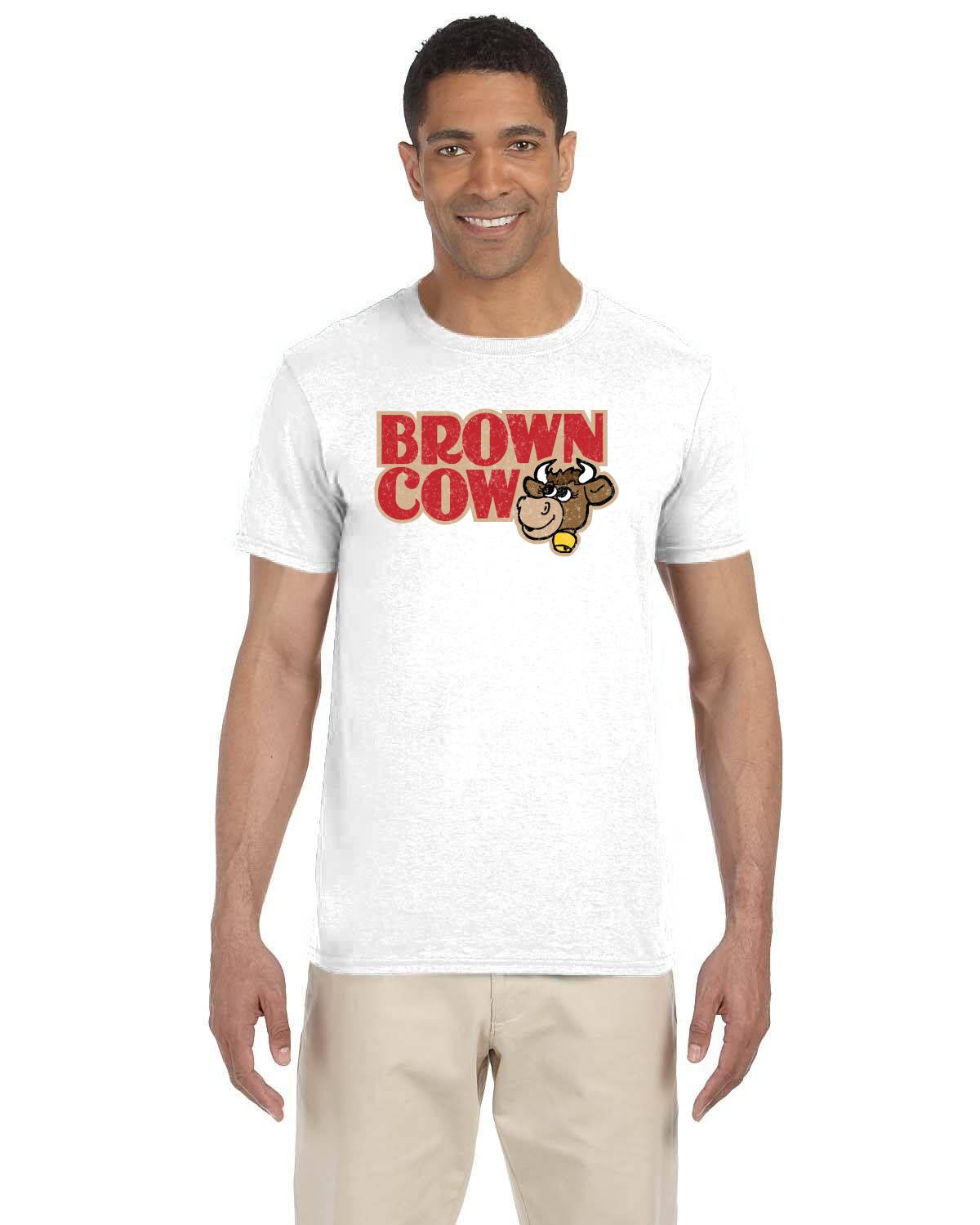Brown Cow Chocolate Syrup Distressed Logo Canadian Nostalgia T-Shirt