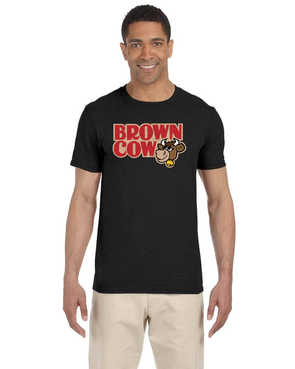 Brown Cow Chocolate Syrup Distressed Logo Canadian Nostalgia T-Shirt