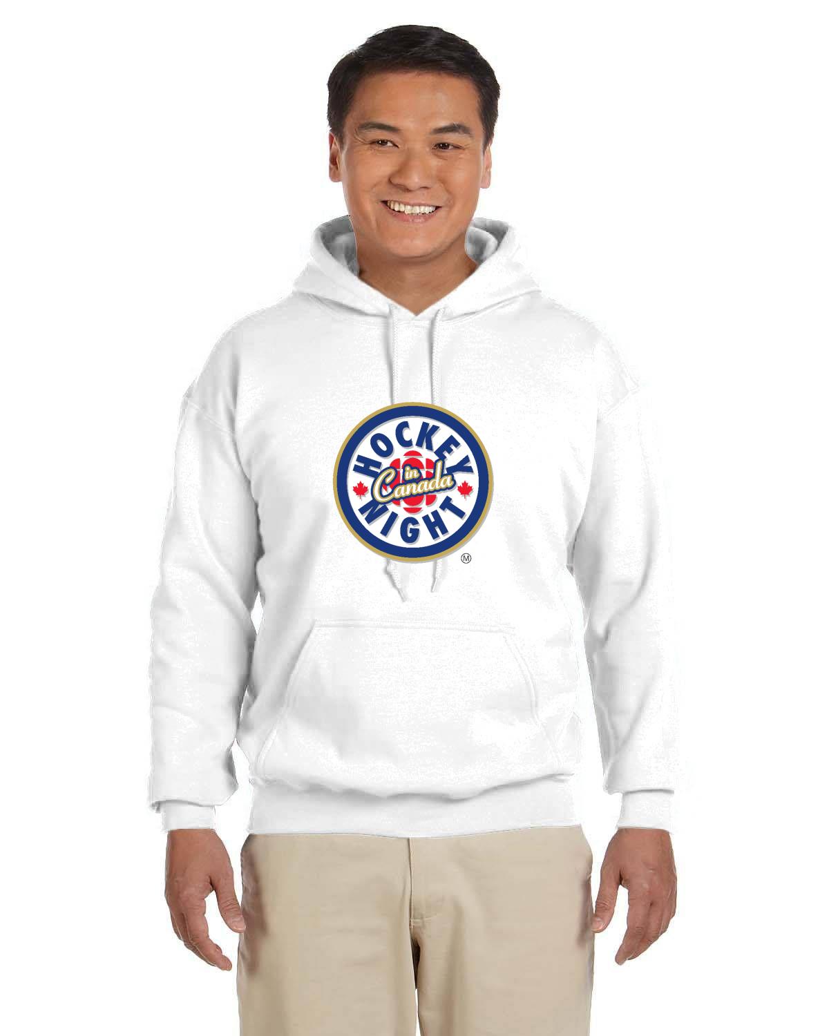 Hockey Night In Canada Shadow Logo Hockey Hoodie HNIC Hoodie Officially Licensed CBC Apparel White L