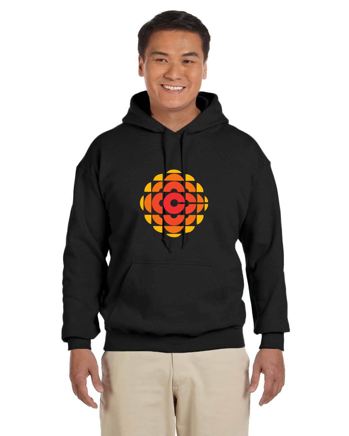 CBC 70's Retro Gem Logo Hoodie, Canadian Nostalgia, Officially Licensed CBC Apparel