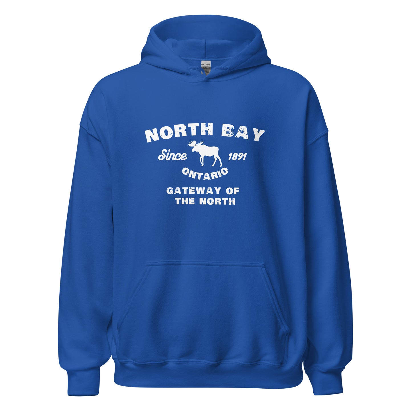 Canadian City Hoodie, North Bay, Ontario, Moose Design, Gateway of the North, Men's Hoodie